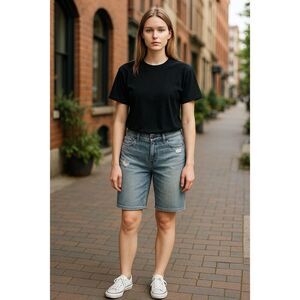 Old Navy Women's Blue Destroyed Shorts Bermuda Size S